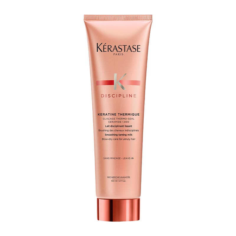 Kerastase Discipline Keratine Thermique Smoothing Blow Dry Milk for Frizz Control & Heat Protection - Perfect for Salon-Quality Smoothing at Home