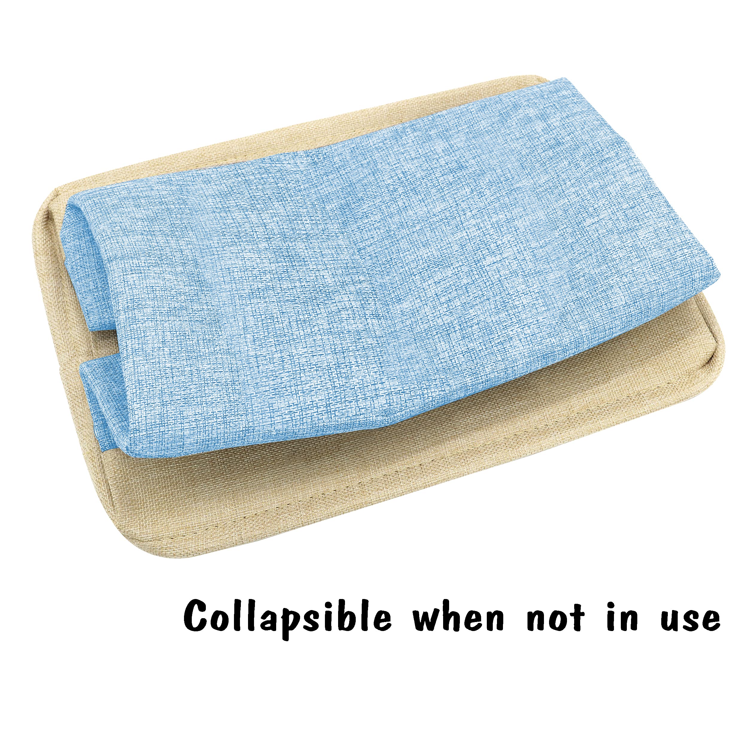 Collapsible Dog Toy Storage Basket with Comfortable Handles - Large Pet Organizer for Toys, Accessories, Leashes & Blankets (Blue, 15x11x9 Inches) - Perfect for Living Room, Bedroom & Pet Play Areas
