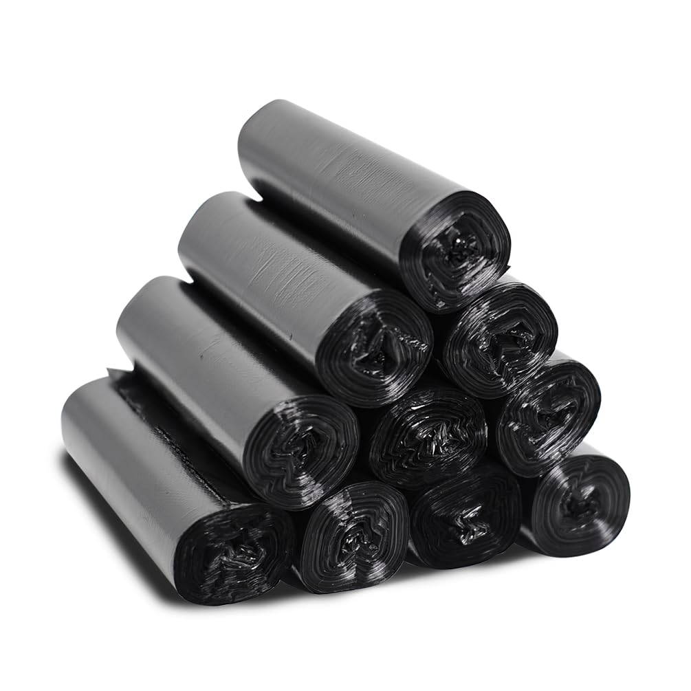 3.5 Gallon Trash Bags (150 Count) - Heavy Duty Small Garbage Can Liners for Bathroom, Living Room & Office - Black 3 Gallon Trash Bags for Waste Bins, Diaper Pails & Mini Trash Cans