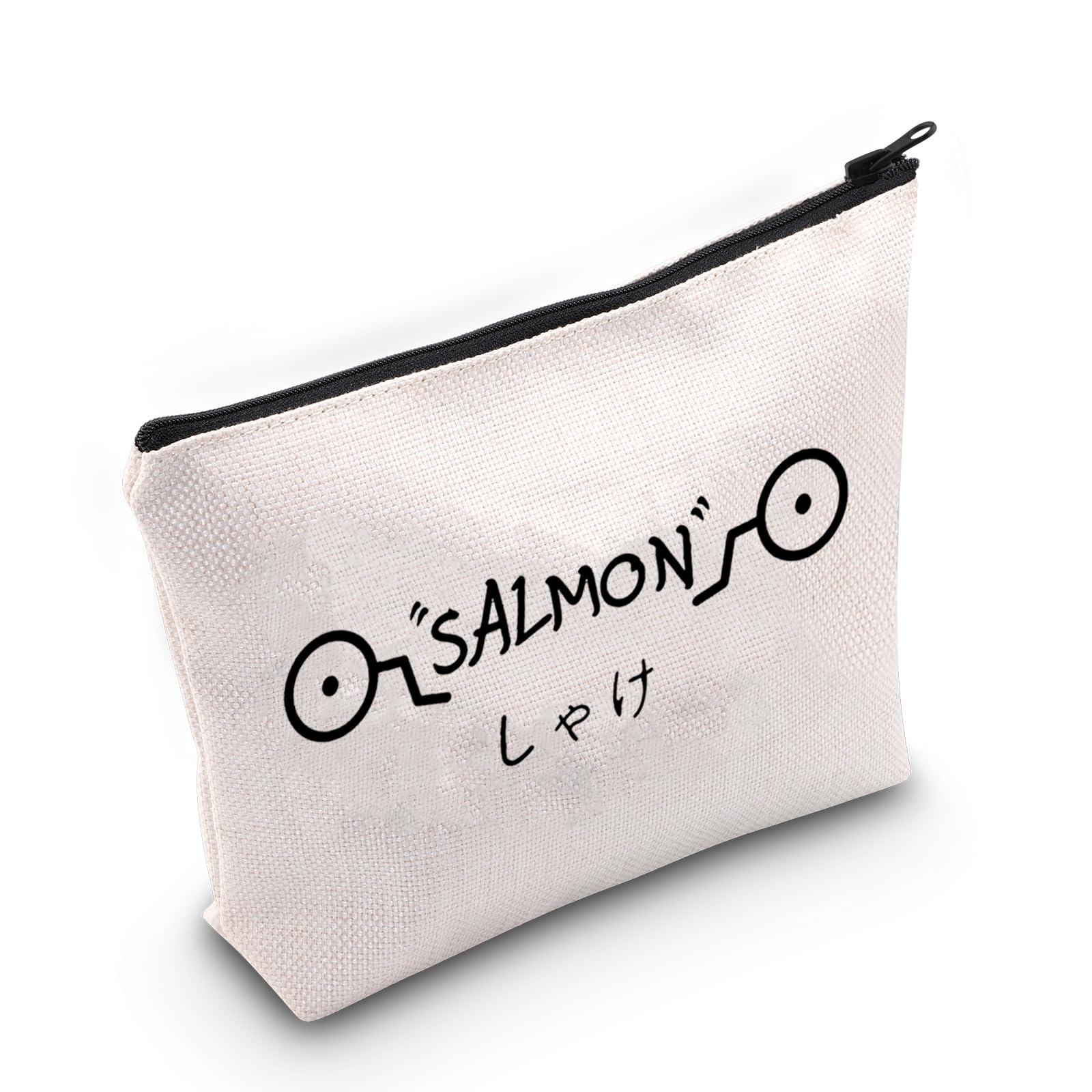 JNIAP Salmon Cosmetic Bag - Cute Cartoon Anime Makeup Pouch for Manga Lovers | Waterproof Zipper Organizer for Cosmetics, Travel & School Supplies | Perfect Gift for Anime Fans & Cosplayers