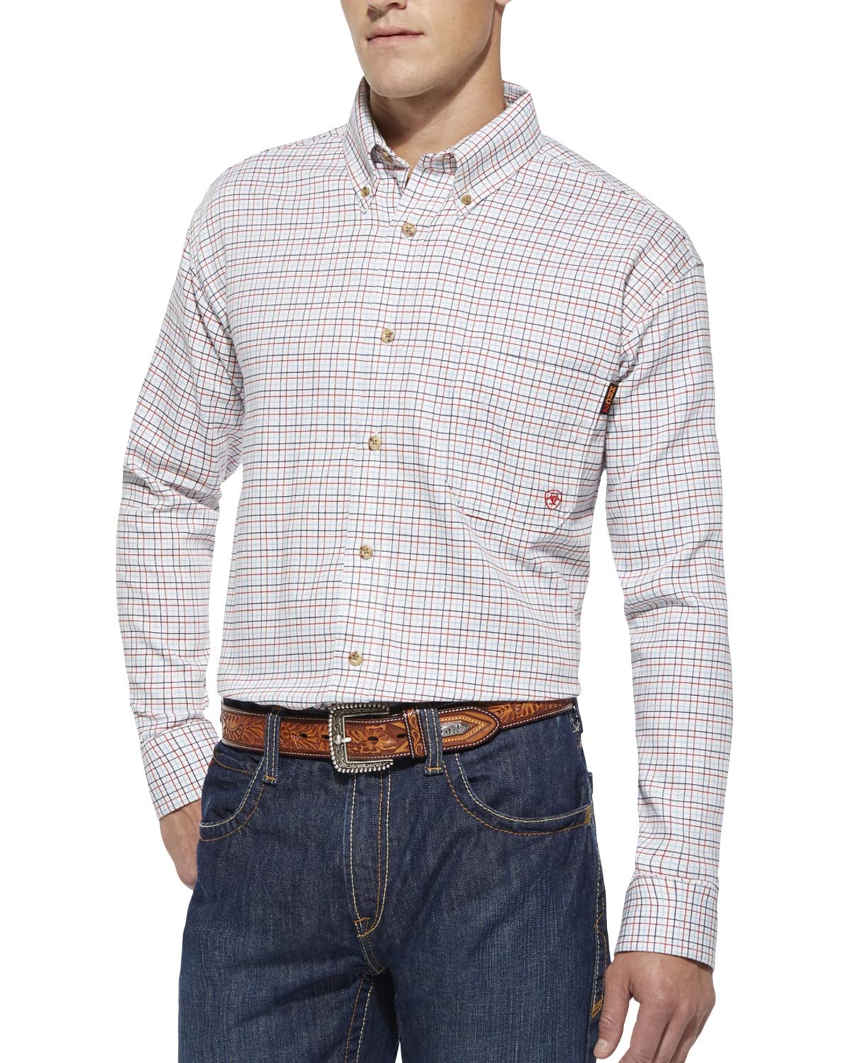 Ariat FR Basic Work Men's Classic Long Sleeve Button-Down Shirt - Flame Resistant Workwear for Construction, Oilfield & Industrial Safety