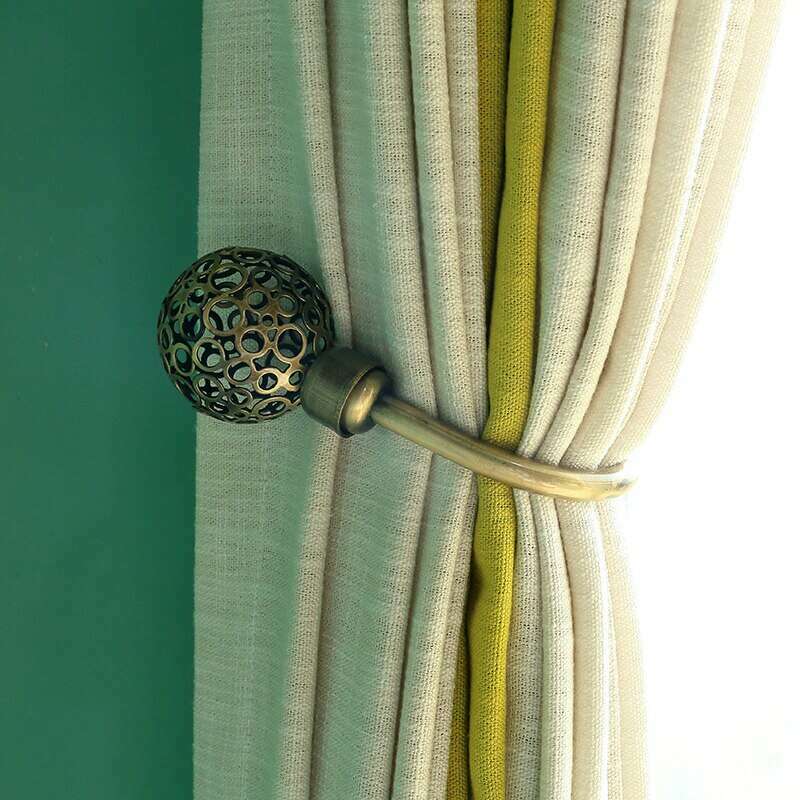 Pearl Simon Wall Mounted Metal Hooks for Curtains - Heavy Duty Decorative Hooks for Drapes, Blinds & Home Organization (Set of 6) - Perfect for Living Room, Bedroom & Window Treatments