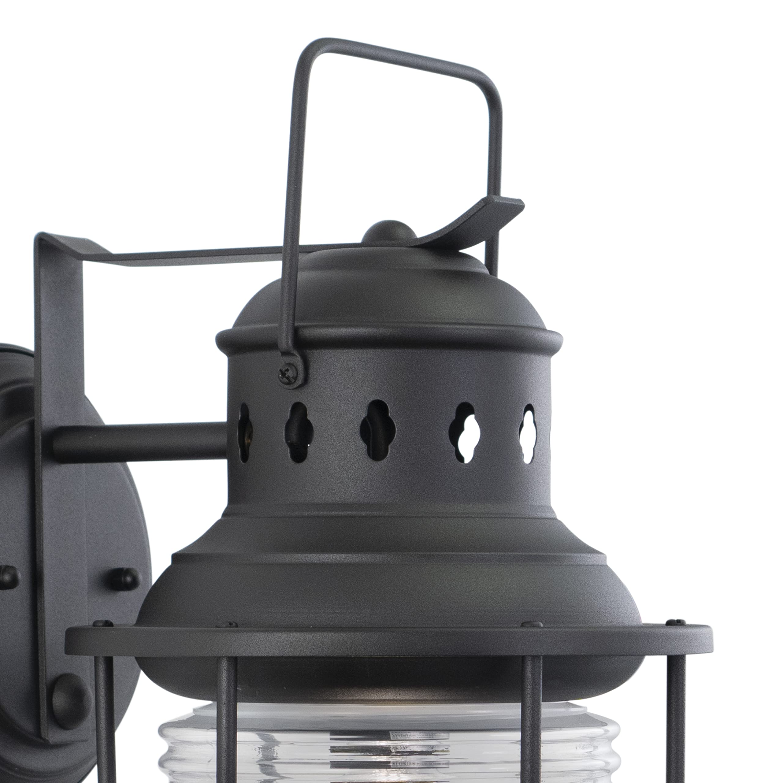 VAXCEL Hyannis 1-Light Black Coastal Outdoor Wall Lantern with Clear Glass - Perfect for Porch, Patio, and Beach House Exterior Lighting