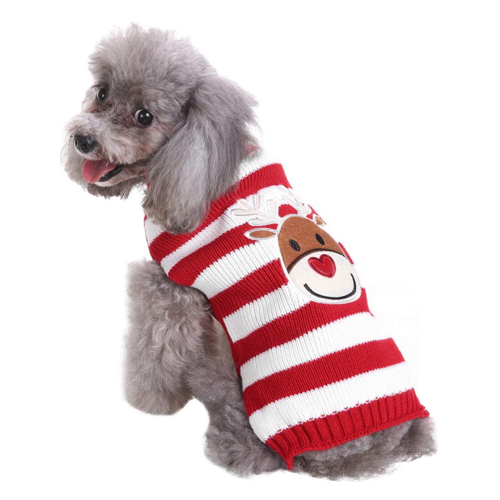 Christmas Pet Sweater for Small Dogs & Cats - Cozy Winter Hoodie & Festive Sweatshirt for Puppies & Kittens - Perfect for Holiday Photos, Outdoor Walks & Indoor Comfort