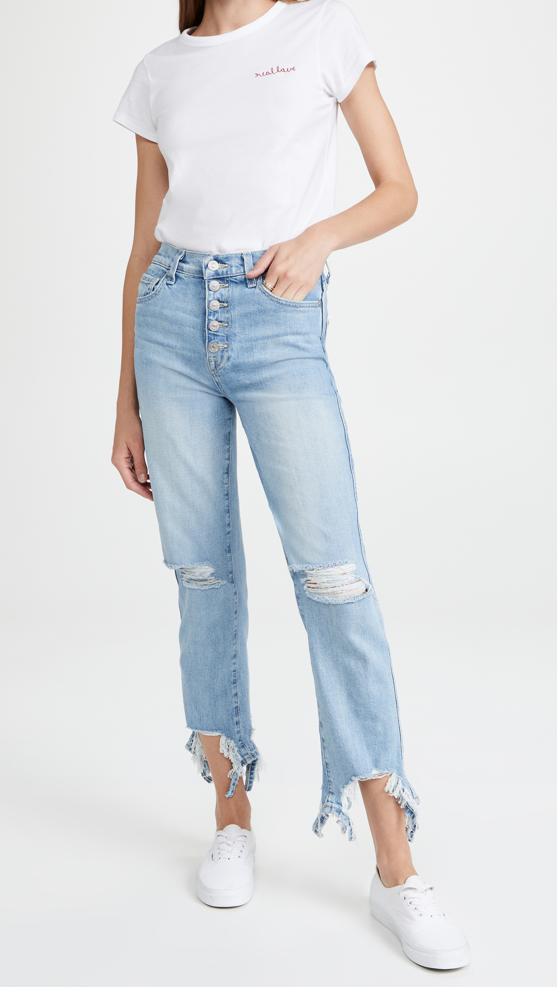 7 For All Mankind Women's High Waist Cropped Straight Jeans - Slim Fit Denim Pants for Casual Wear & Office Outfits | Comfortable Stretch Fabric for Everyday Style