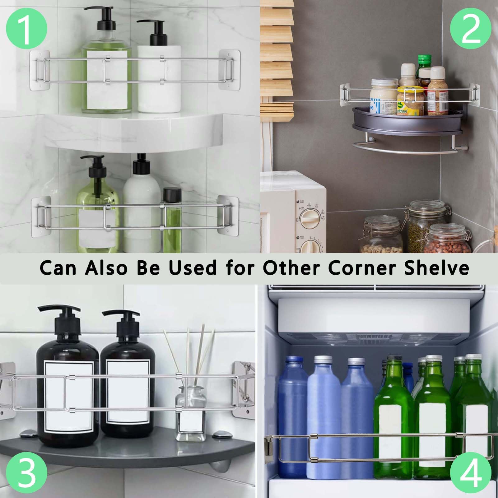 Adjustable Stainless Steel RV Shower Caddy & Corner Storage Bar (7-13 Inch) - 2 Pack Must-Have RV Bathroom Organizer for Campers | Perfect for Small Spaces & RV Shower Organization
