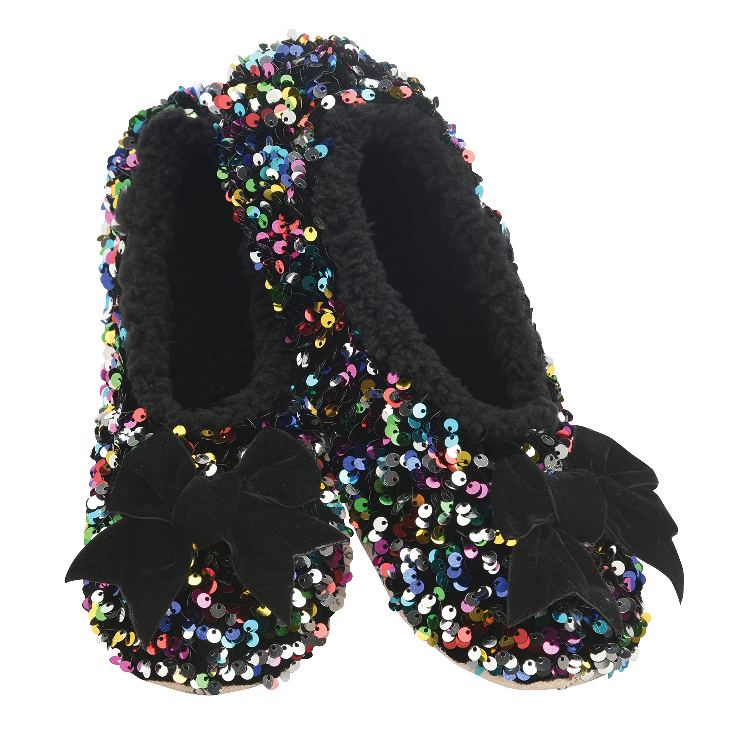 Snoozies Sparkle Ballerina Slippers for Women - Soft & Cozy Non-Slip House Shoes | Perfect for Indoor Relaxation, Spa Days & Gift Giving