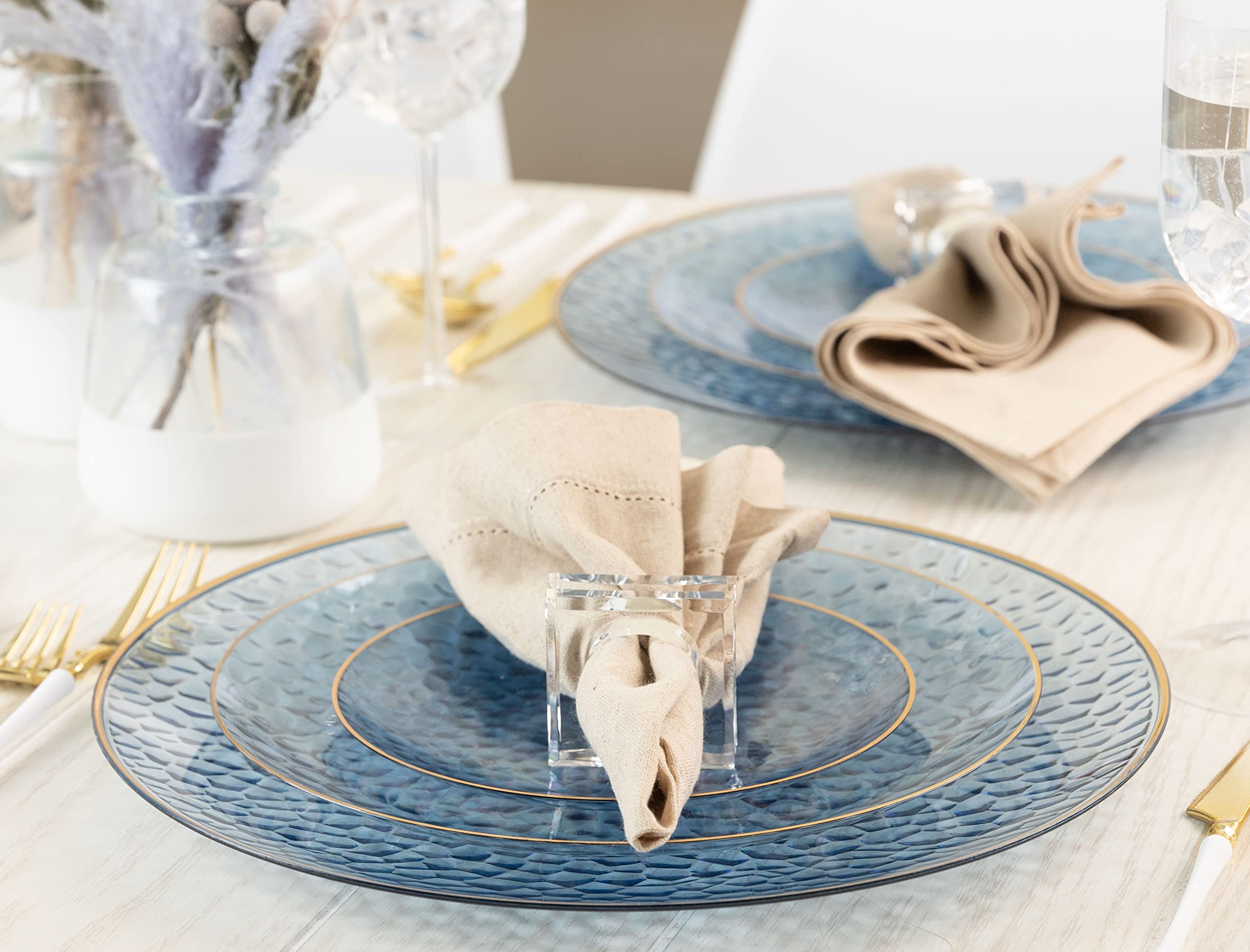 Premium 64-Piece Plastic Dinnerware Set - 32 Elegant 7