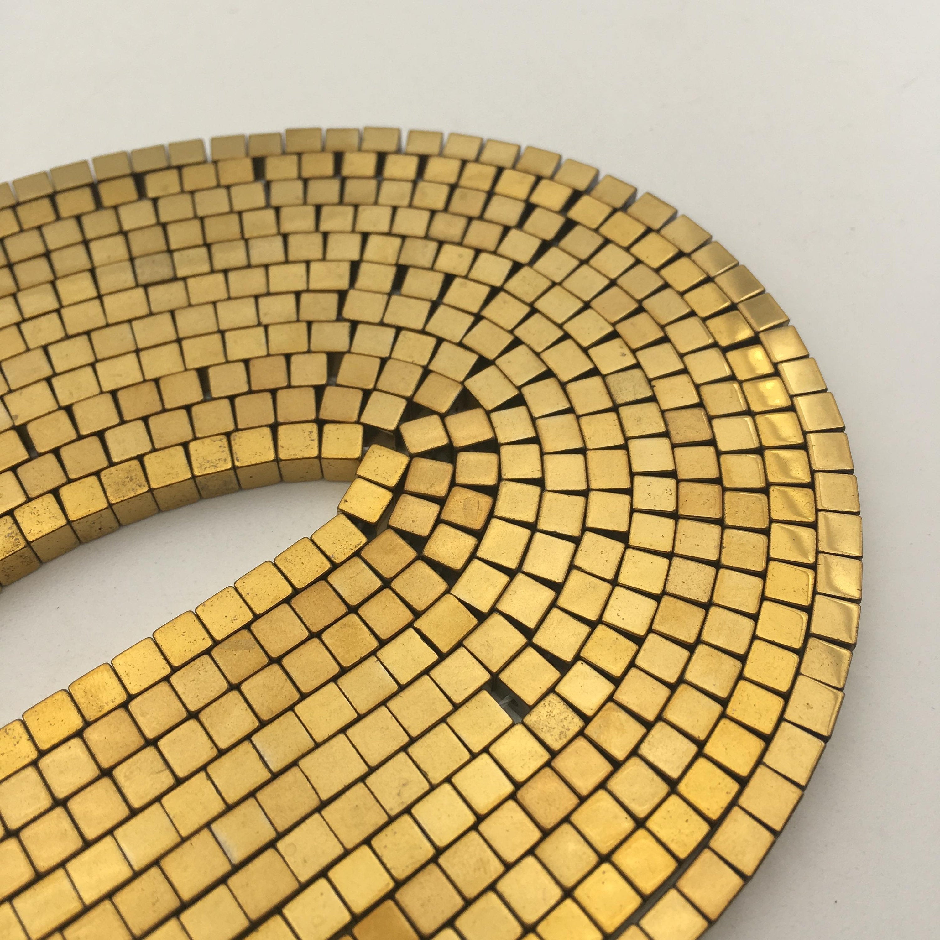 Gold Plated Hematite Smooth Cube Beads 4x4mm 15.5 Inch Strand - Perfect for Jewelry Making, DIY Bracelets & Necklaces