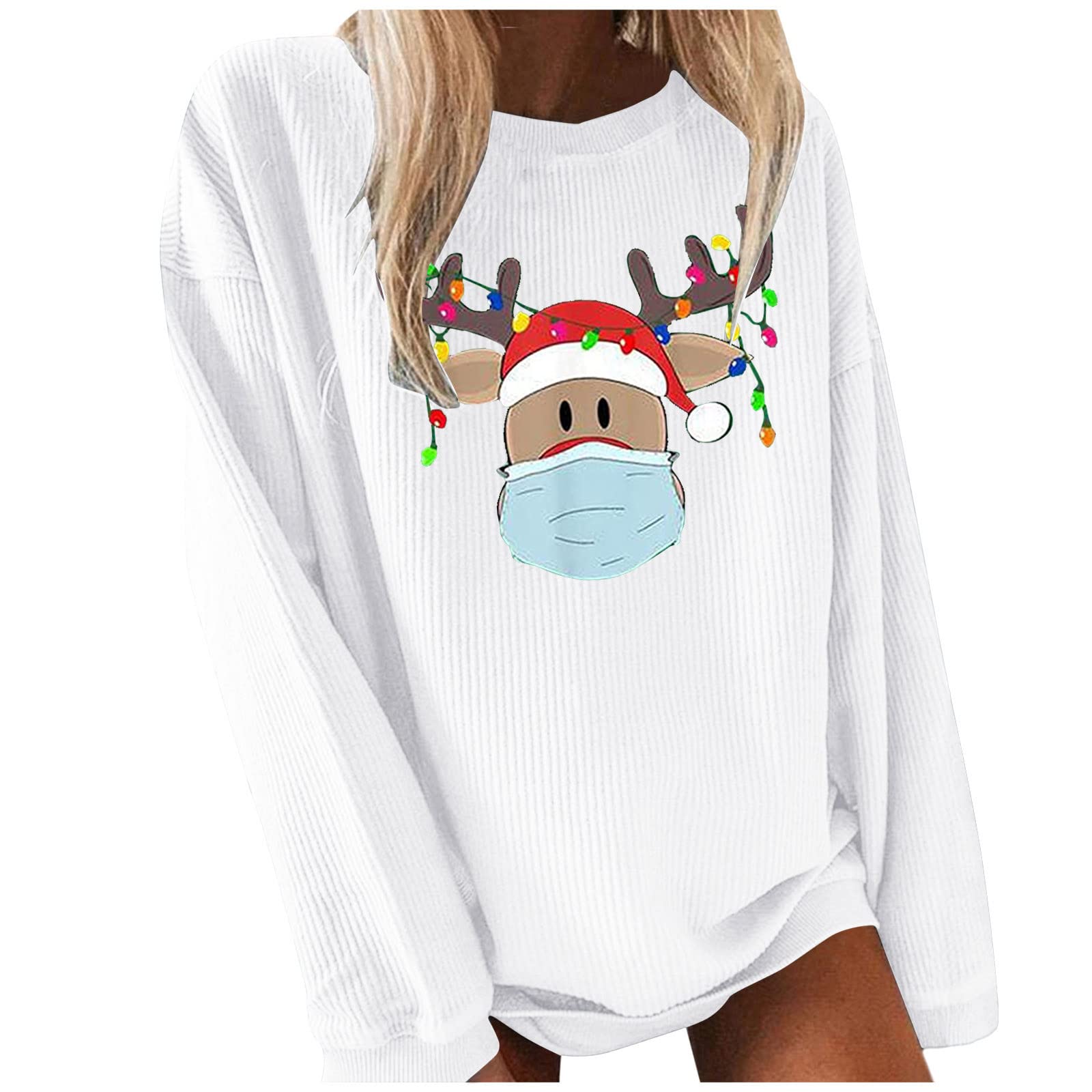 Posijego Women's Graphic Sweatshirt - Winter Fall Long Sleeve Crewneck Pullover for Workout, Sports & Holiday | Christmas Gift for Her | Cozy Casual Wear for Gym, Office & Daily Outfits