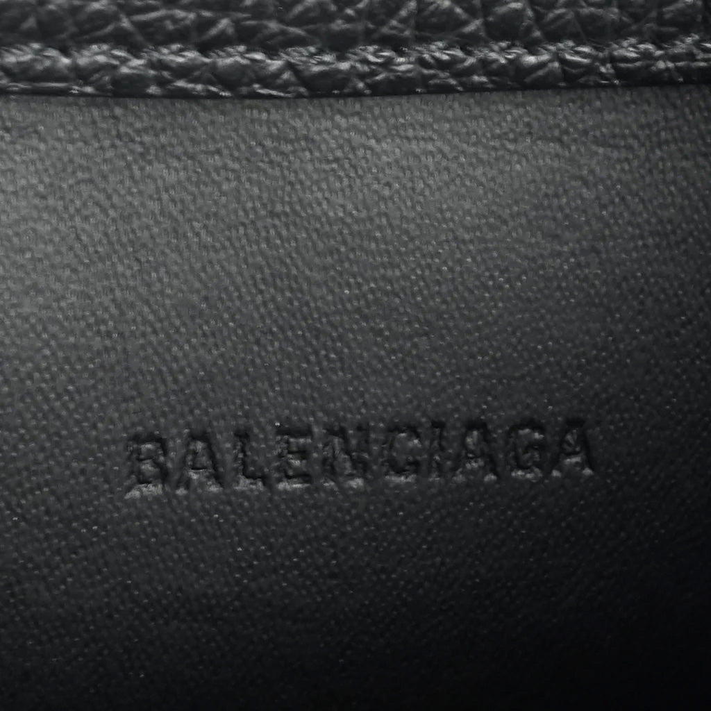 Balenciaga Black Calfskin Hourglass Messenger Bag for Women - Luxury Leather Crossbody Purse for Work, Travel & Everyday Use