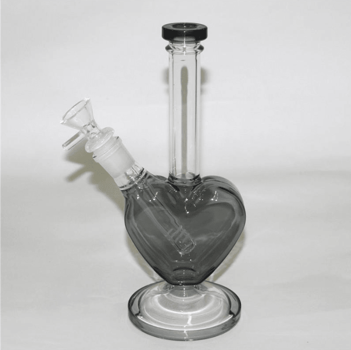 Heart Shaped Glass Bong - Thick Handmade Water Pipe for Smoking | Perfect for Home Use, Parties & Relaxation