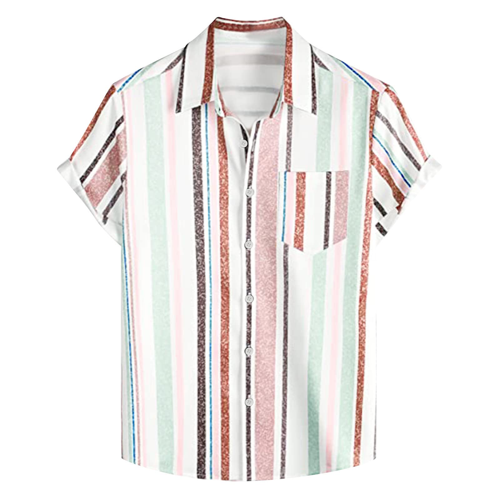 Men's Hawaiian Shirt Short Sleeve Button Up Shirt - Tropical Floral Print Summer Casual Shirt for Beach Vacation, Luau Party & Outdoor Activities
