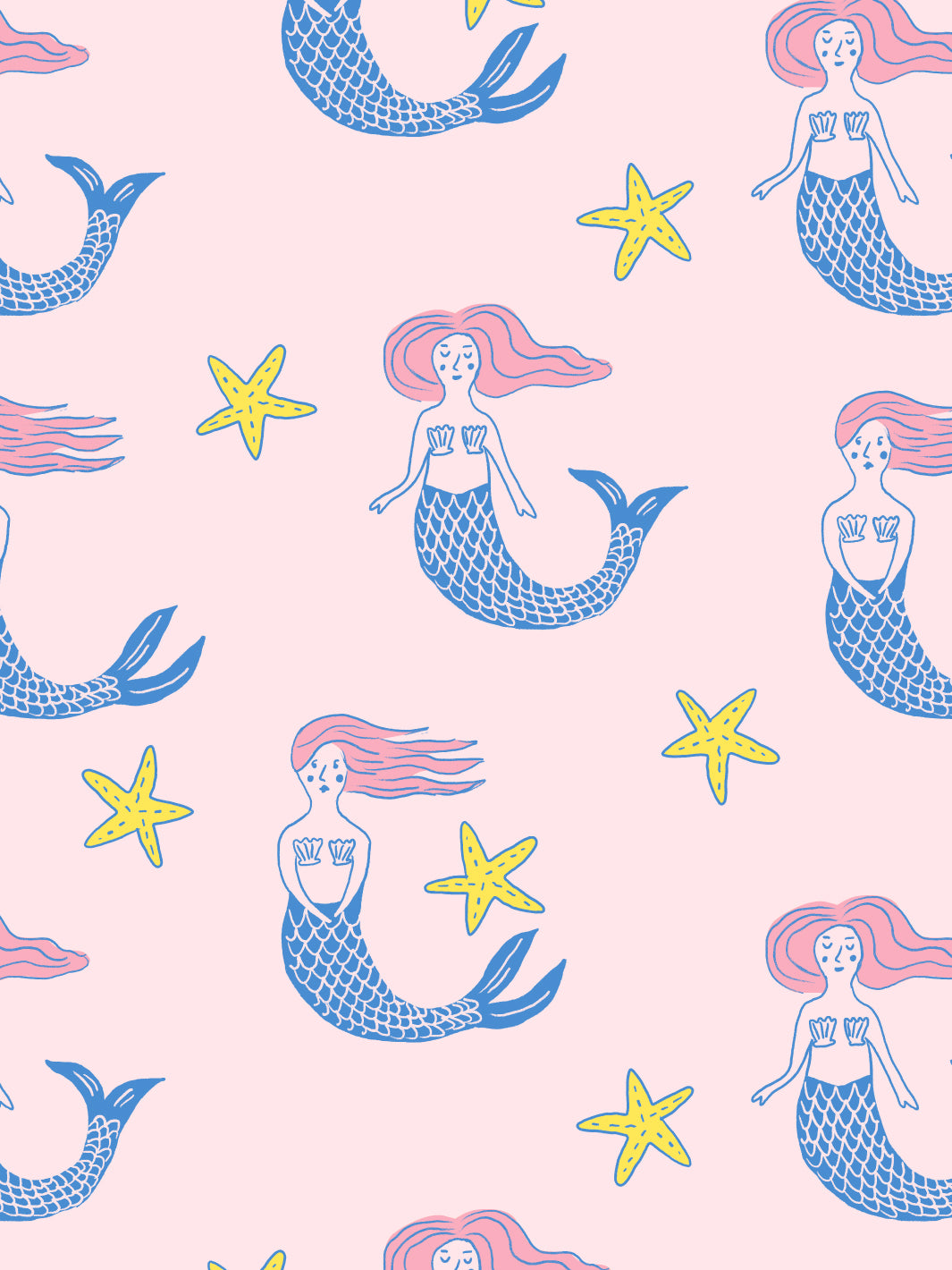 Mermaid Themed Wallpaper by Tea Collection | Cute Piggy Bank for Kids Savings | Perfect for Nursery, Bedroom & Playroom Decor