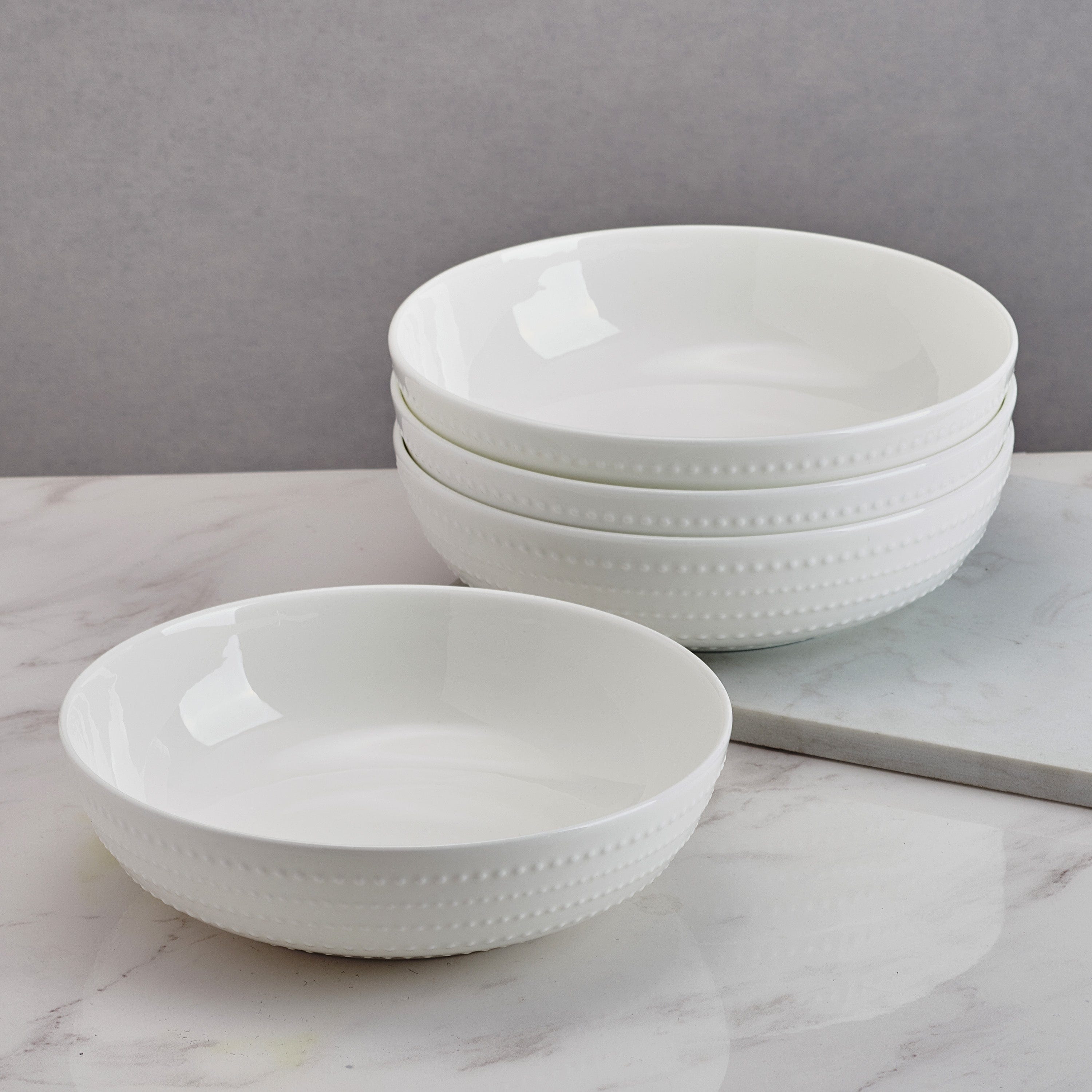 Nellie Set of 4 Pasta Bowls - 12oz Ceramic Soup & Salad Bowls for Pasta, Ice Cream, Cereal - Perfect for Dining, Entertaining & Everyday Use