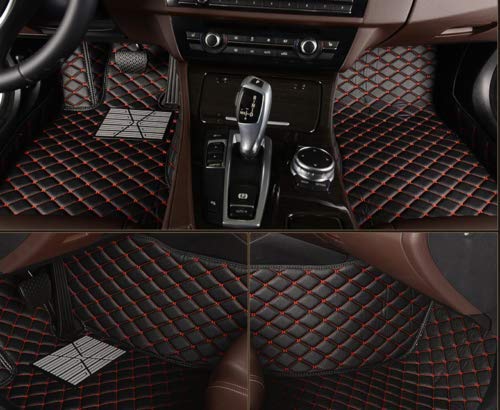 Premium Custom Fit All-Weather 3D Car Floor Mats for Acura MDX 2014-2017 (7-Seater) - Luxury Black/Red Interior Protection - Perfect for Daily Commute, Road Trips & Family Adventures