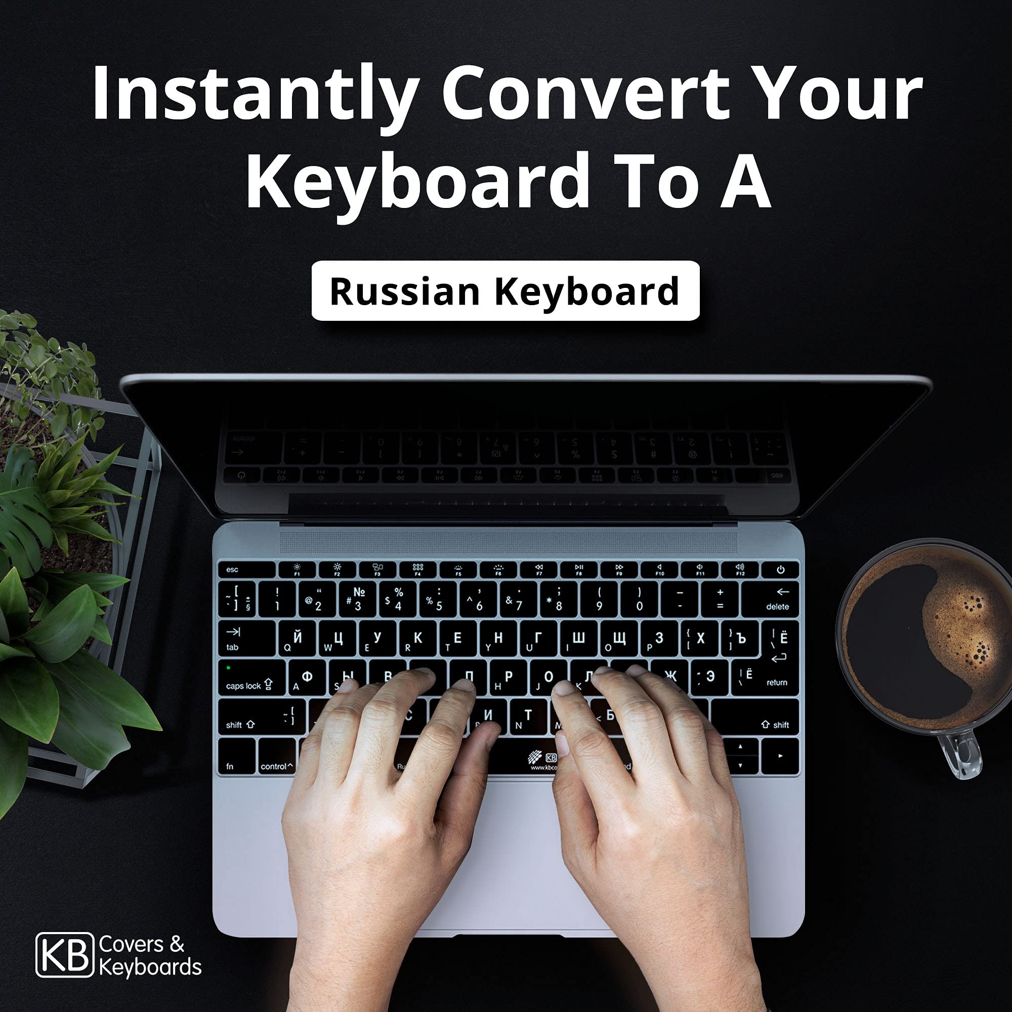 KB Covers Russian Keyboard Cover for 13” MacBook Pro 2016-2023 & 12” MacBook 2015-2019 | Ultra Thin Silicone Skin Protector - Dust, Water & Dirt Resistant | Perfect for Travel, Office & Home Use