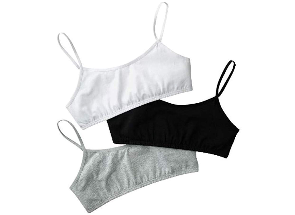 Maidenform 3-Pack Seamless Crop Bras for Girls - Soft Comfort Wireless Bras for Teens - Perfect for School, Sports & Everyday Wear