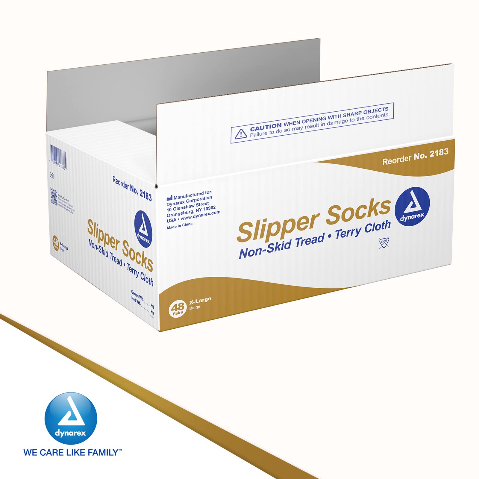 Dynarex Non-Slip Slipper Socks with Grips for Women & Men - Anti-Skid Hospital Socks with Elastic Band, Latex-Free Grip Socks (48 Pairs Bulk Pack) - Perfect for Hospital, Home Care, and Elderly Safety