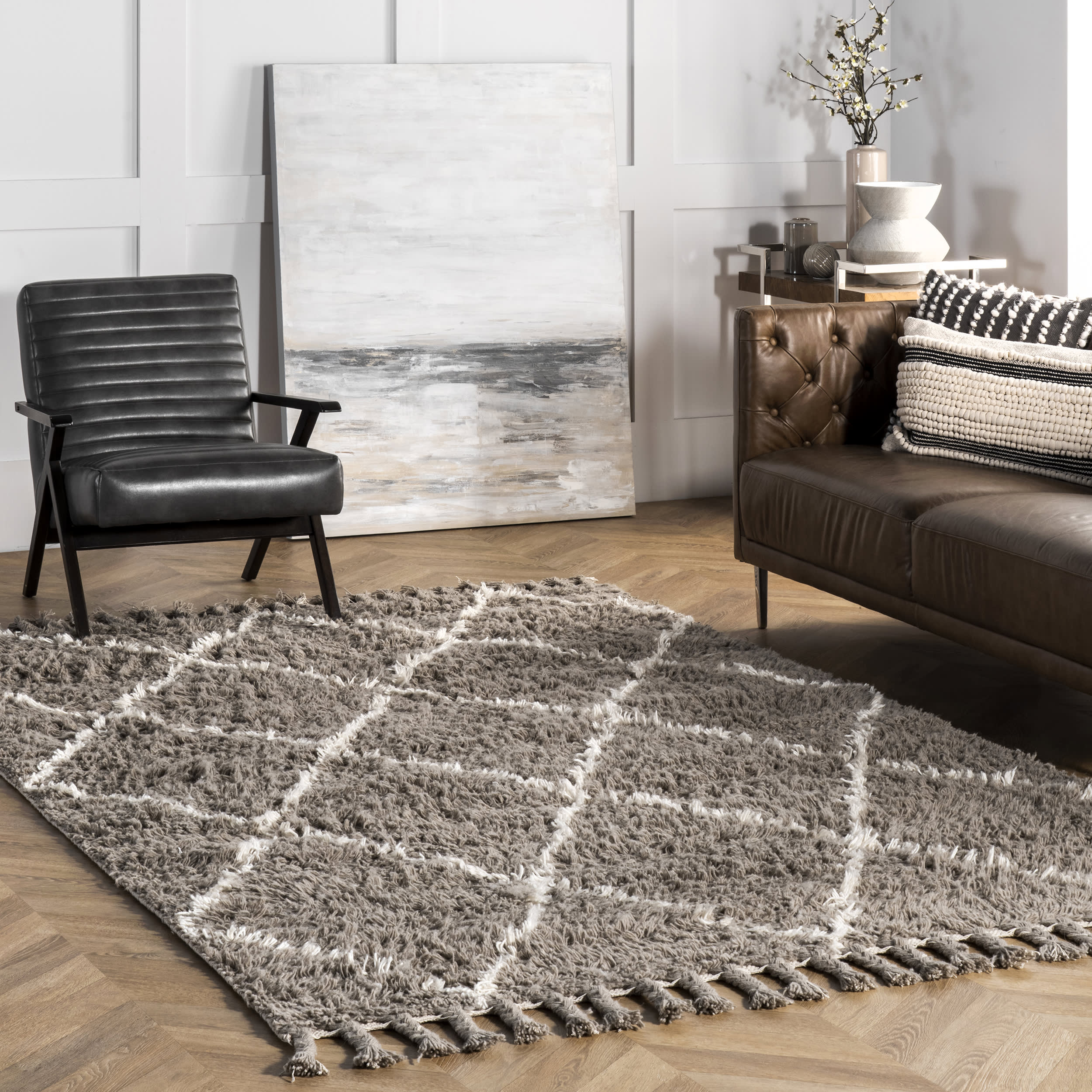 Adair Shag Rug - Soft Plush Grey Area Rug for Living Room, Bedroom & Nursery | Cozy Home Decor