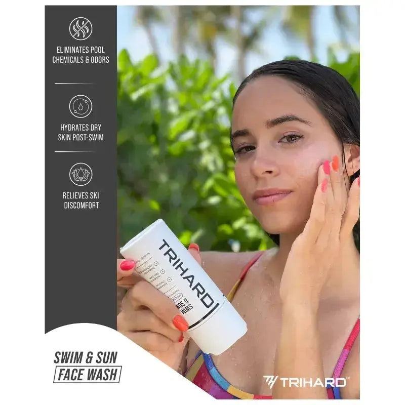 Post Swim Face Wash for Men & Women - Gentle Cleanser to Remove Chlorine & Salt After Swimming - Perfect for Pool, Beach & Water Sports
