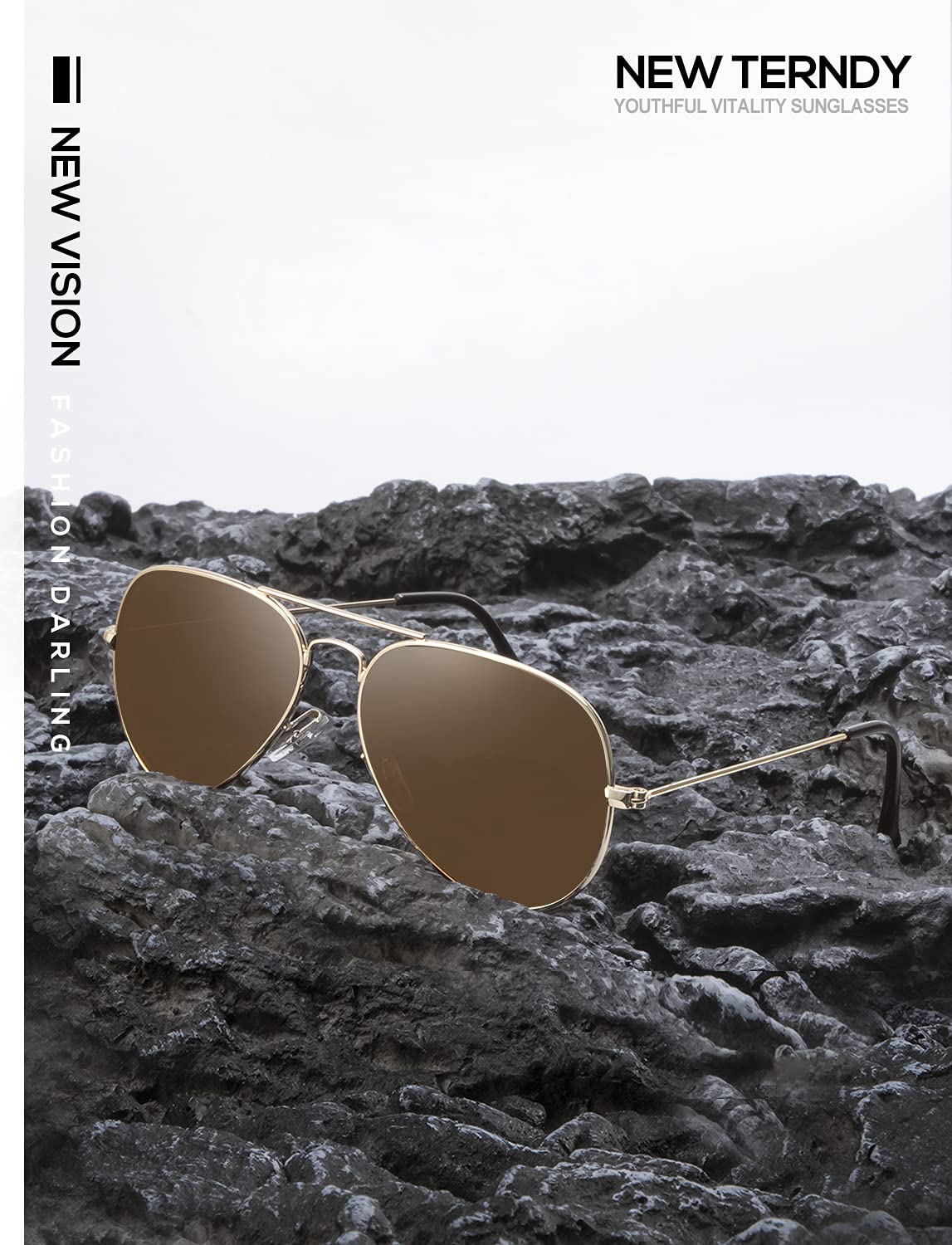 KALIYADI Classic Aviator Sunglasses for Men & Women - Polarized UV Protection Lenses - Stylish Driving & Outdoor Sun Glasses for Beach, Cycling, and Travel