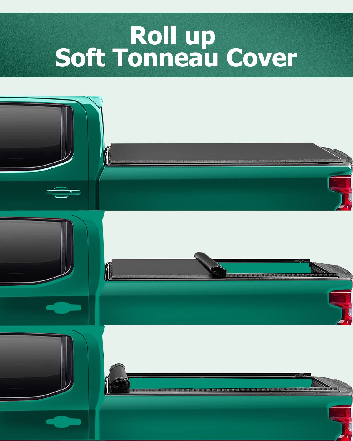 SCITOO Roll Up Tonneau Cover for 1999-2006 Chevy Silverado & GMC Sierra 1500/2500 - 8FT Truck Bed Cover Kit | Waterproof & Durable | Perfect for Camping, Hauling & Outdoor Adventures