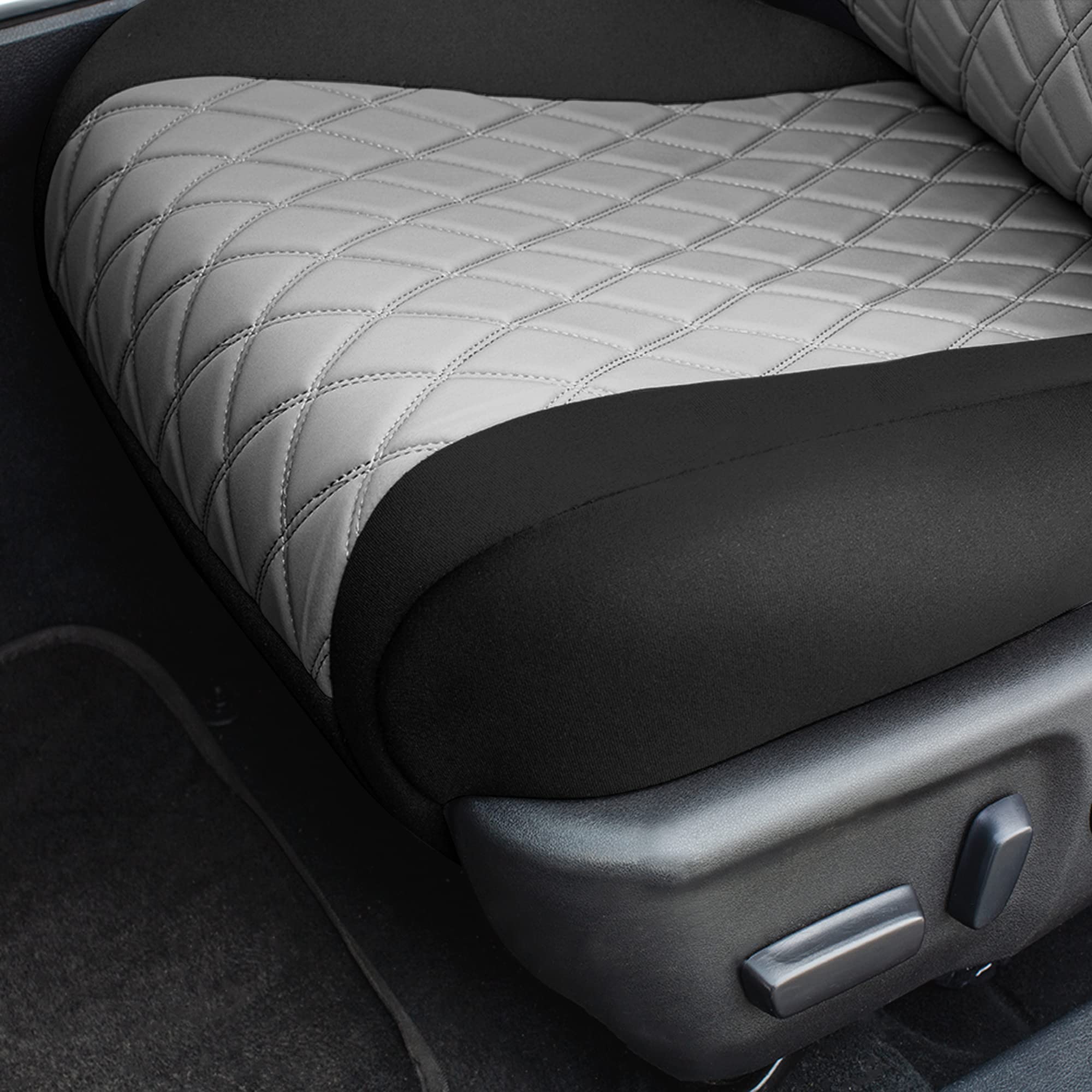 Custom Fit Neoprene Seat Covers for Toyota Camry LE/SE/XSE/XLE (2012-2017) - Waterproof Gray & Black Front Set | Durable Interior Car Accessories | Perfect for Daily Commute, Road Trips & Pet Protection