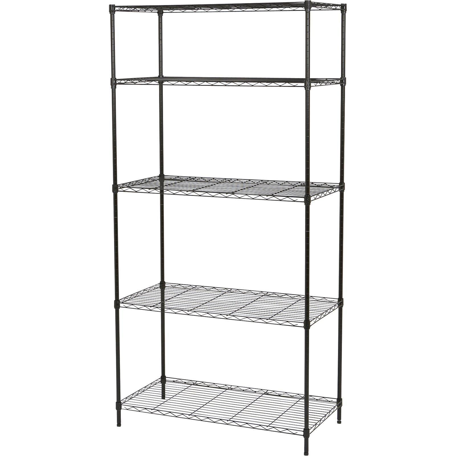 VeahUS Wire Shelving System - Heavy Duty Metal Storage Shelves for Home & Office Organization | Book Shelf, Wall Shelf, Closet Organizer | Perfect for Bedroom, Bathroom, Garage & Pantry Storage