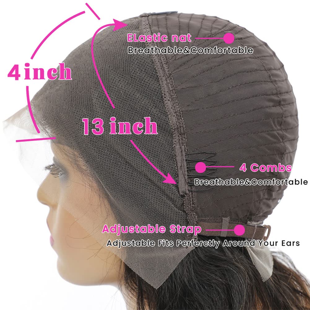 13x4 Lace Front Wigs Human Hair Straight - 180% Density Brazilian Virgin Human Hair Wigs for Black Women | Pre-Plucked with Baby Hair | Natural Color (20inch) | Perfect for Daily Wear, Parties & Special Occasions