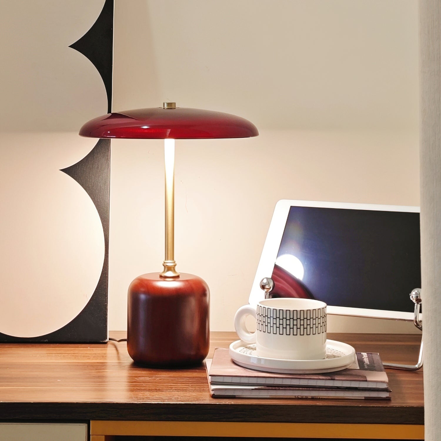 Alaula Modern LED Table Lamp with USB Port - Adjustable Brightness for Bedroom, Living Room & Office Desk Lighting