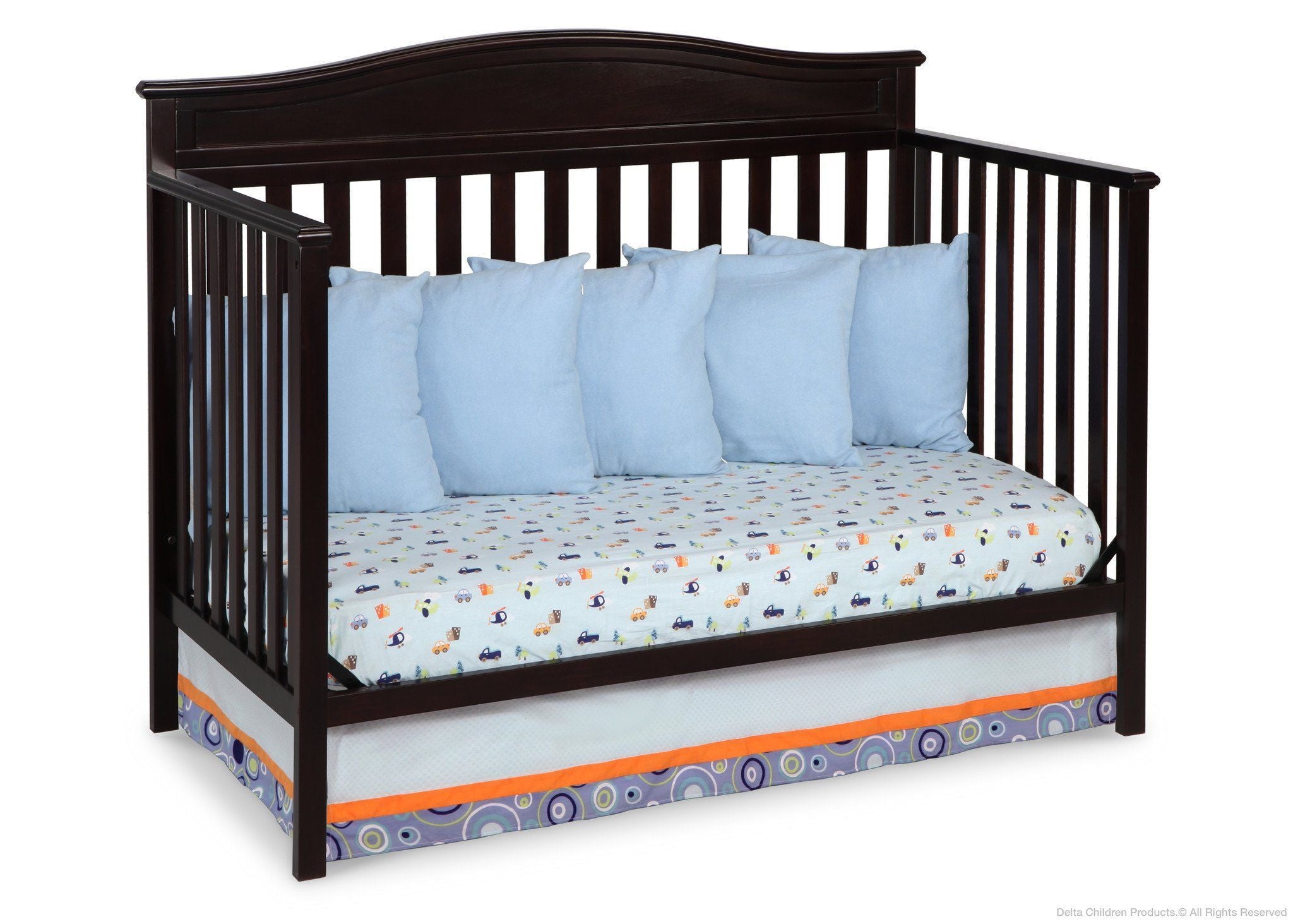 Larkin 4-in-1 Convertible Baby Crib - Toddler Bed, Daybed & Full-Size Bed - Safe & Stylish Nursery Furniture for Newborns to Teens - Perfect for Bedrooms, Daycare & Guest Rooms