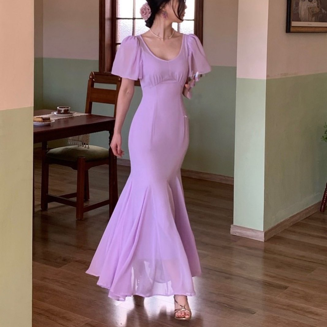 Elegant Mermaid Chiffon Long Prom Dress for Women - Formal Evening Gown J3595 | Perfect for Homecoming, Prom Night, Wedding Guest & Special Occasions