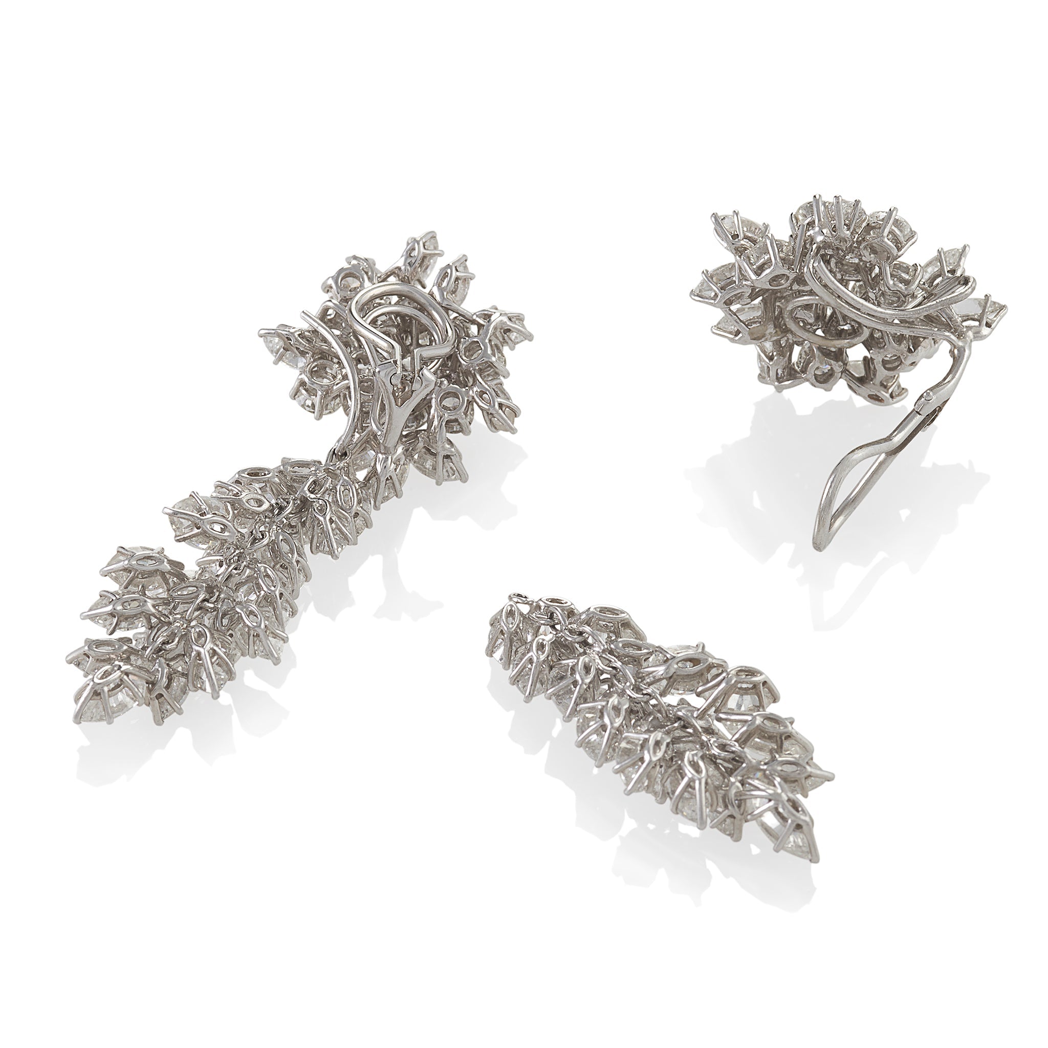 Elegant Diamond Cluster Pendant Earrings for Women - Day & Night Wear - Perfect for Weddings, Parties & Special Occasions