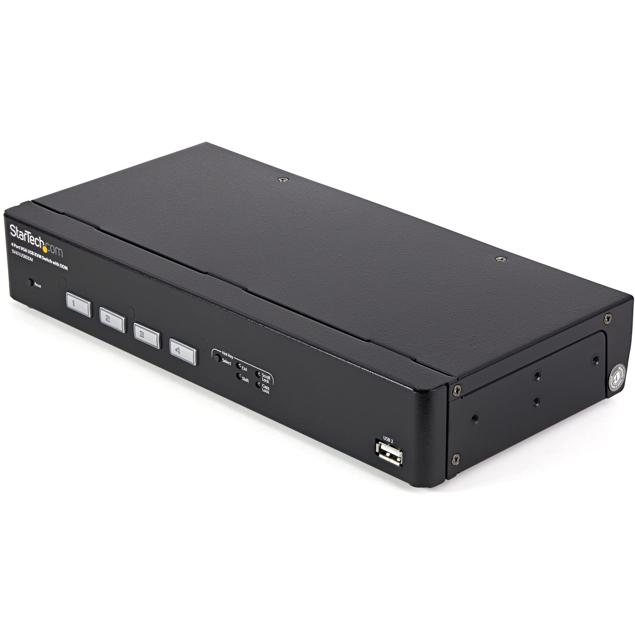 StarTech.com 4 Port USB VGA KVM Switch with DDM Fast Switching Technology - USB KVM Switch for PC & Server Control - Ideal for Office, Home & IT Management (SV431USBDDM)