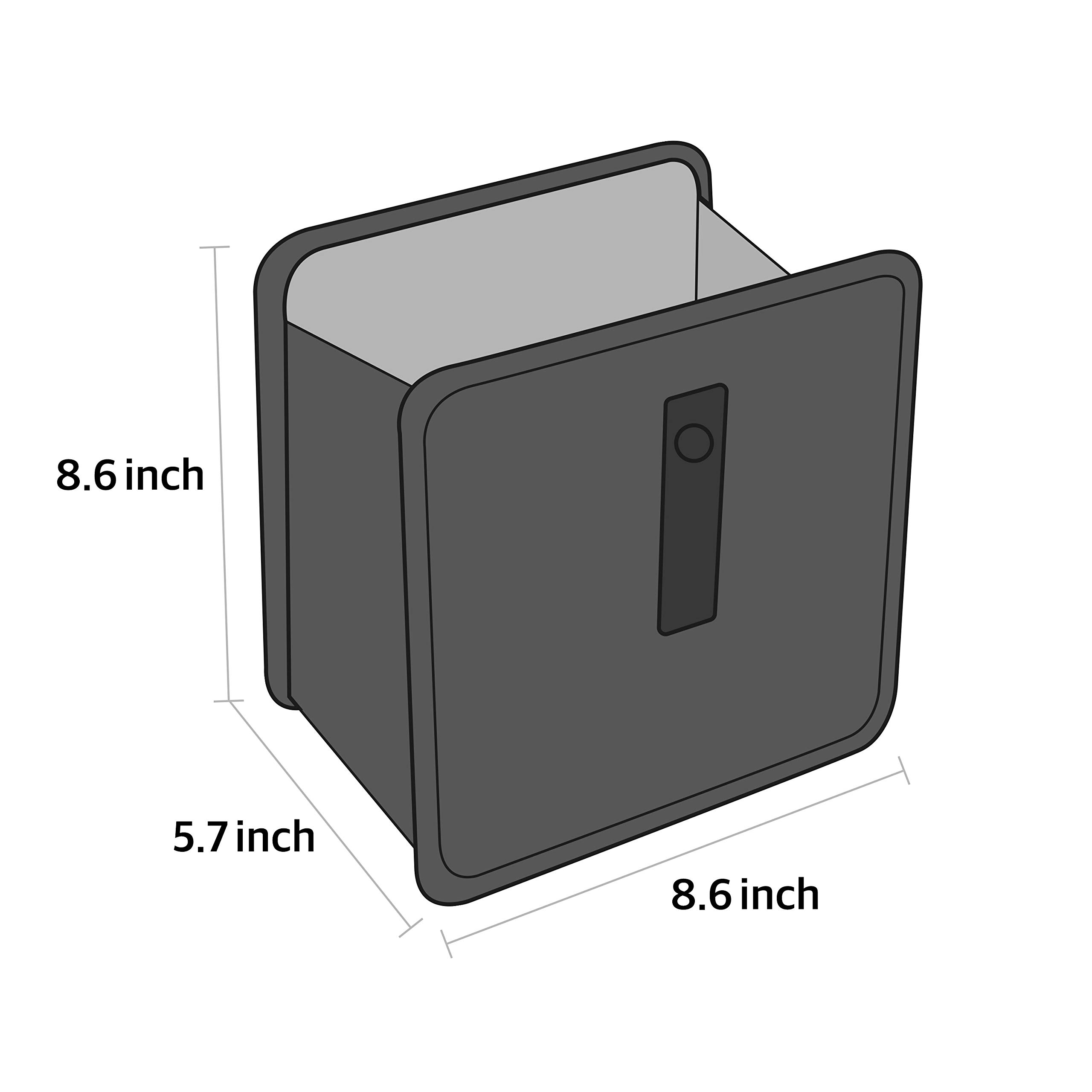 Foldable Hanging Car Trash Can - Vegan Leather Auto Garbage Bin with Oxford Cloth Lining for Vehicles (Medium, Gray) | Perfect for Road Trips, Commuting & Keeping Your Car Clean