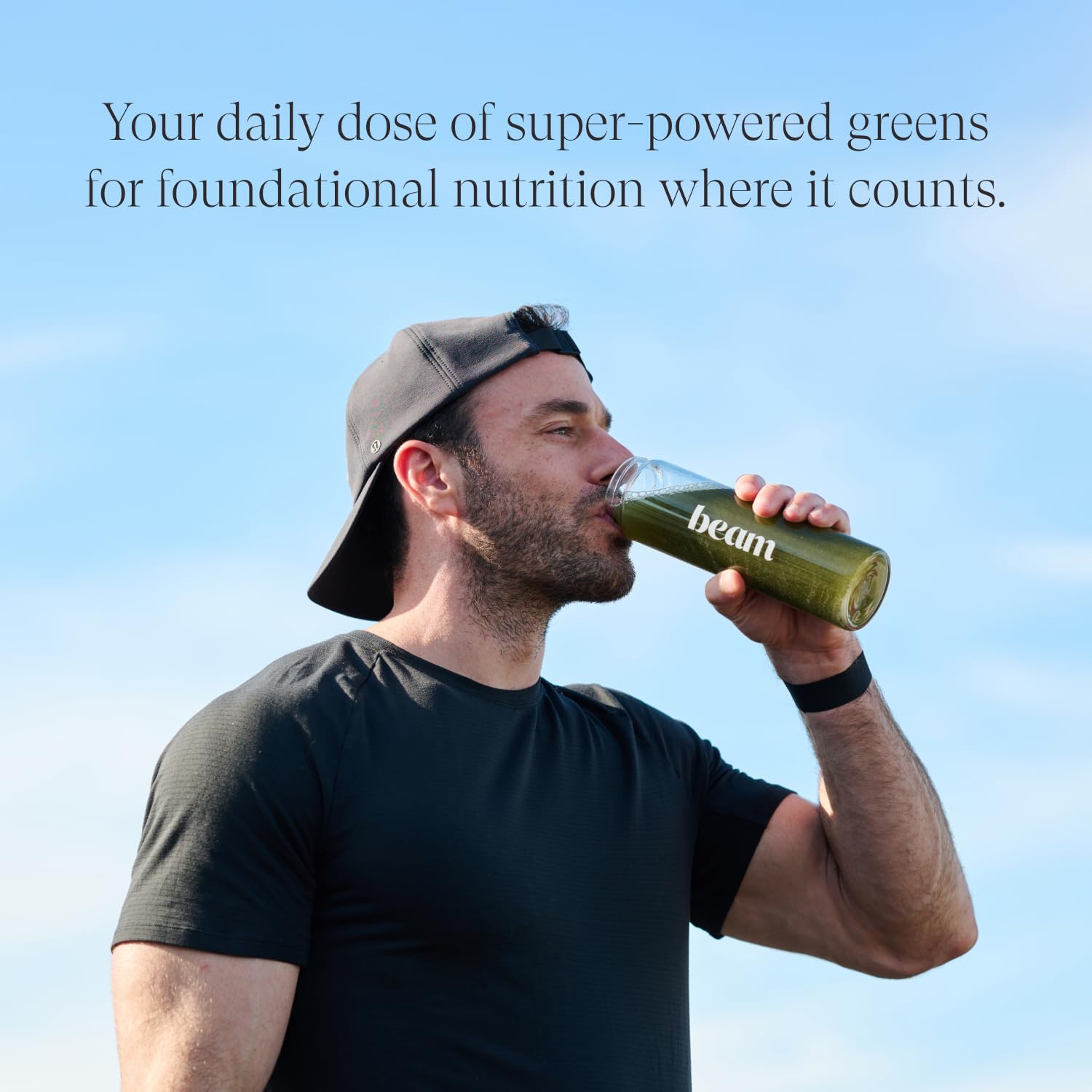 Beam Greens Superfood Powder - Vegan, Non-GMO Organic Greens Blend with Ashwagandha, Vitamins C, B12, B6 & D | Gut Health Supplement | Strawberry Kiwi Flavor (5 Servings) - Perfect for Smoothies, Juices & Daily Wellness Routine