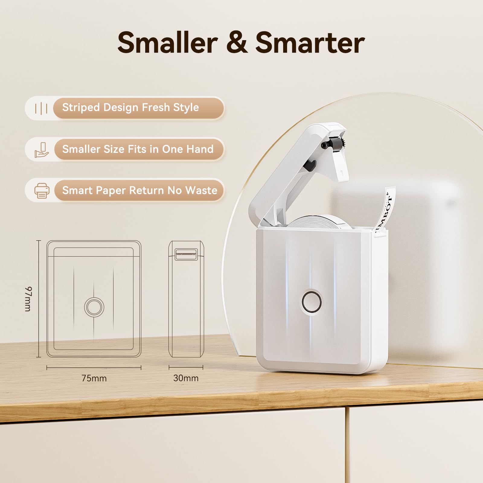 NIIMBOT D110 Bluetooth Label Maker Machine - Wireless Mini Label Printer for Home, Office & School Organization | Upgraded Version with 1 Roll Label Tape | Perfect for Storage, Crafting & Inventory Management (White)