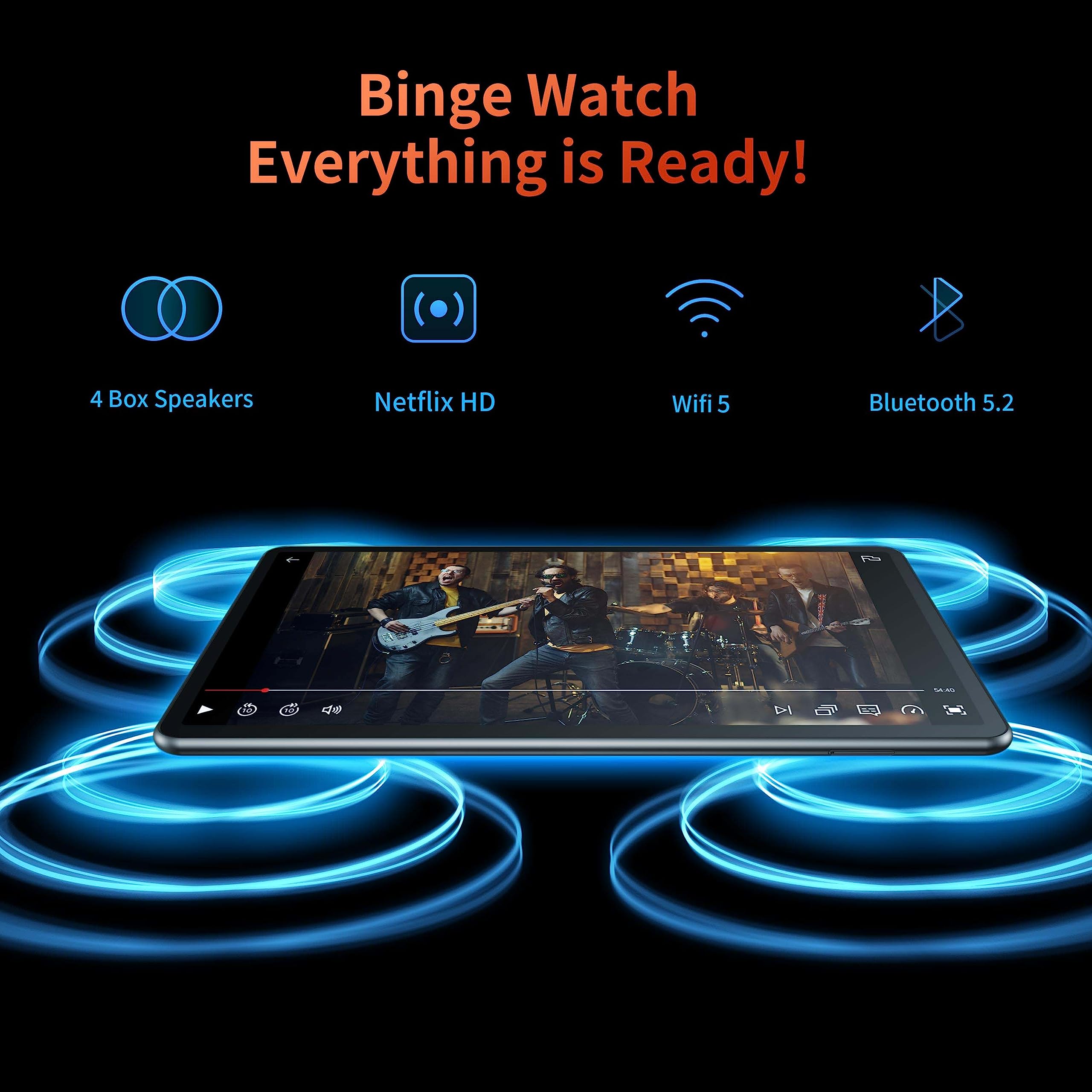 LincPlus 10.4 Inch Android Tablet - 2K HD Display, MediaTek Helio G99 Processor, 6GB RAM + 128GB ROM (Expandable), 7000mAh Battery, WiFi GPS - Perfect for Work, Study, and Entertainment (T3-6G Model)