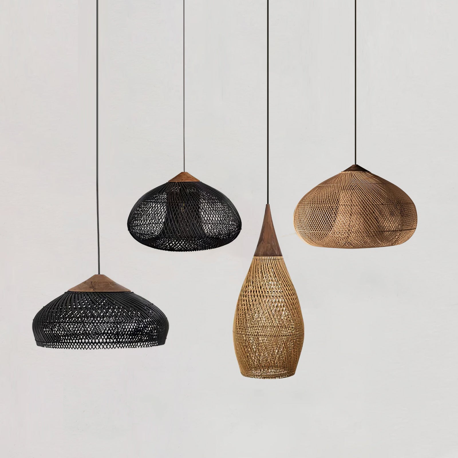 Handwoven Rattan Pendant Light - Natural Boho Ceiling Lamp for Living Room, Bedroom, or Patio Decor
