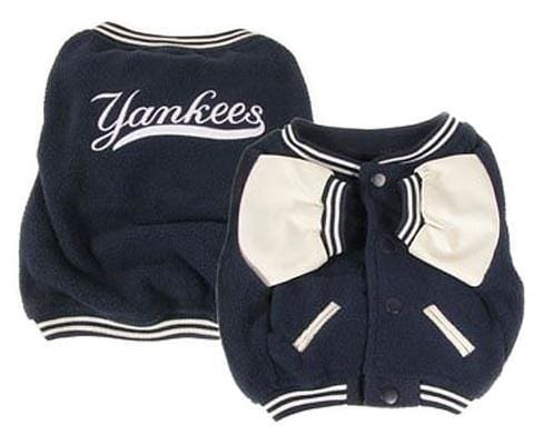 New York Yankees Varsity Dog Jacket - Stylish Baseball Team Apparel for Small & Medium Dogs - Perfect for Game Day, Walks & Pet Fashion