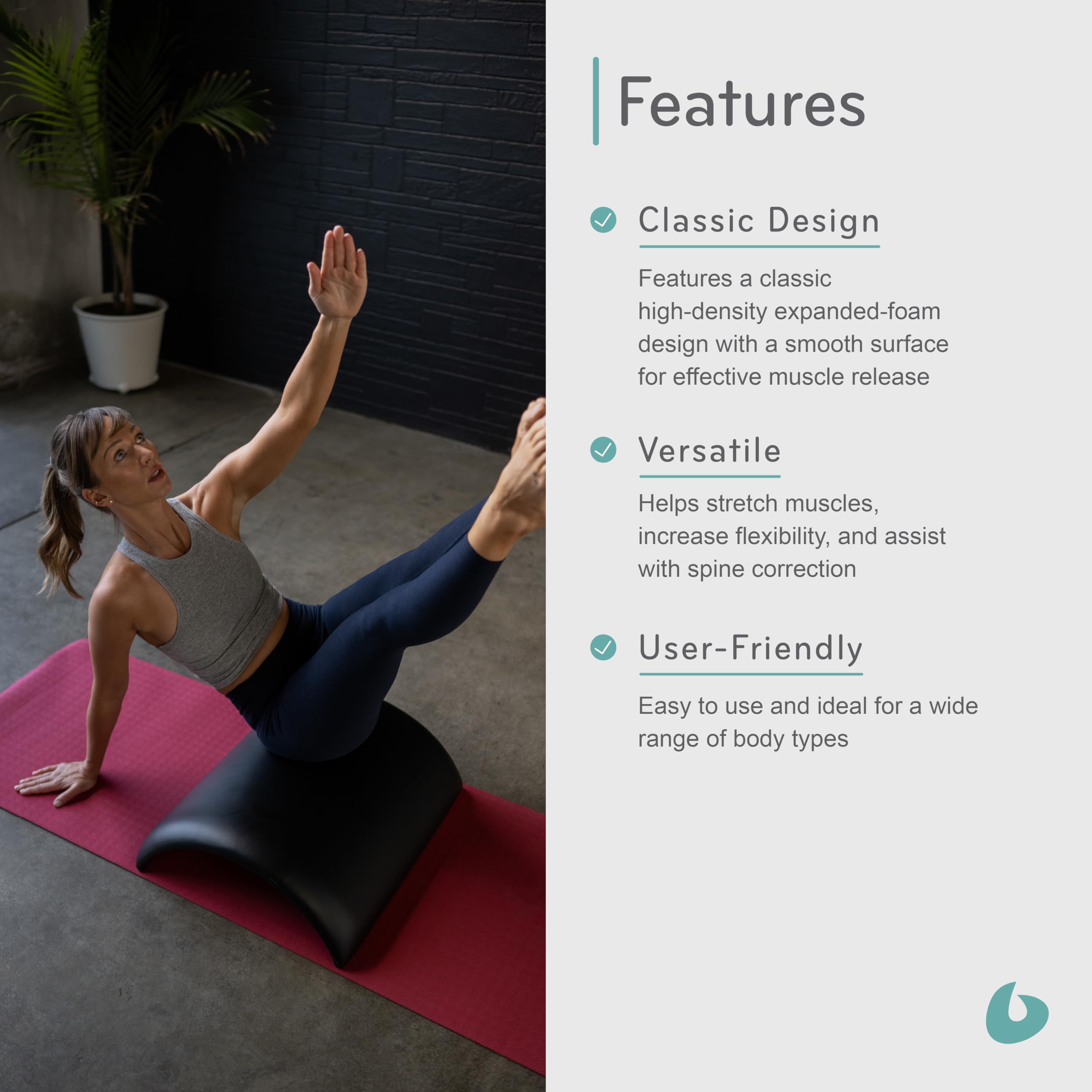 Balanced Body Baby Arc - Lightweight Pilates Tool for Spine Correction & Back Stretching | West Coast Style Workout Equipment | Home Gym & Studio Physical Therapy Arch | Perfect for Yoga, Rehabilitation & Core Strengthening Exercises