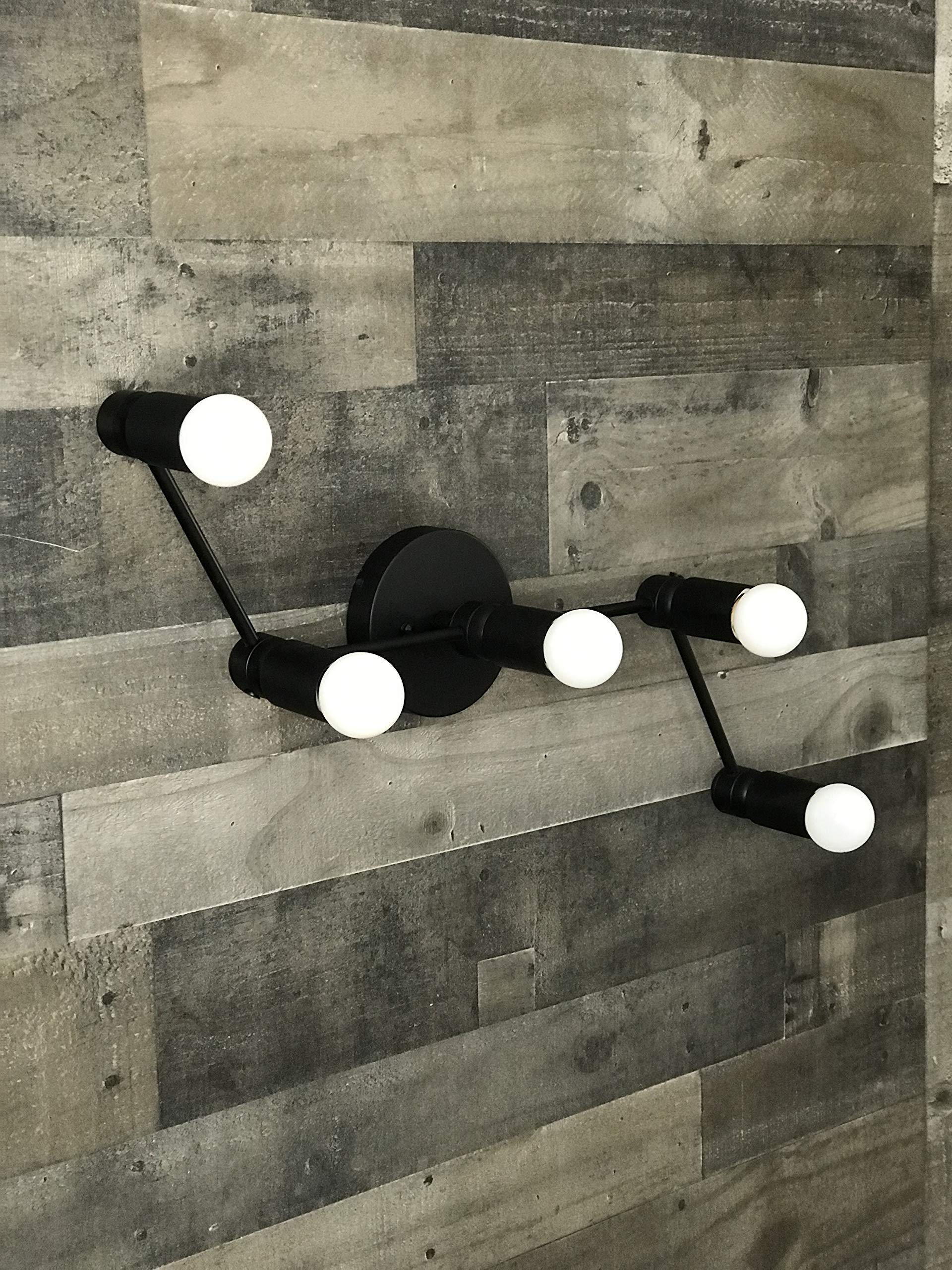 Modern Industrial Wall Sconce - 5 Light Vanity Fixture for Hallway, Bathroom & Bedroom - Elegant Lighting for Home Decor & Interior Design
