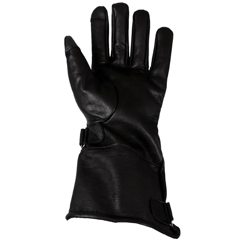 Premium Men's Leather Gauntlet Motorcycle Gloves - Durable Biker Gloves for Harley, Cruiser & Touring - Windproof & Protective Riding Gear for Long Distance & Commuting