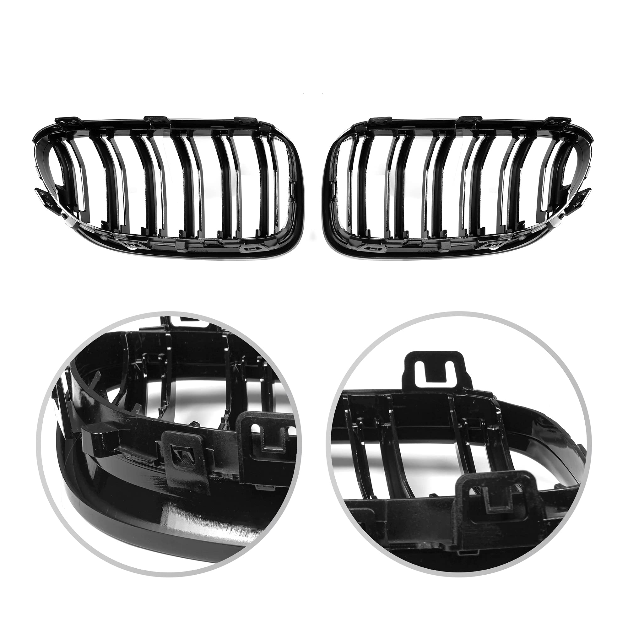 E92 E93 BMW 3 Series Front Kidney Grille - ABS Gloss Black Replacement Grill for 2010-2013 Models | Perfect for Car Upgrades & Customization