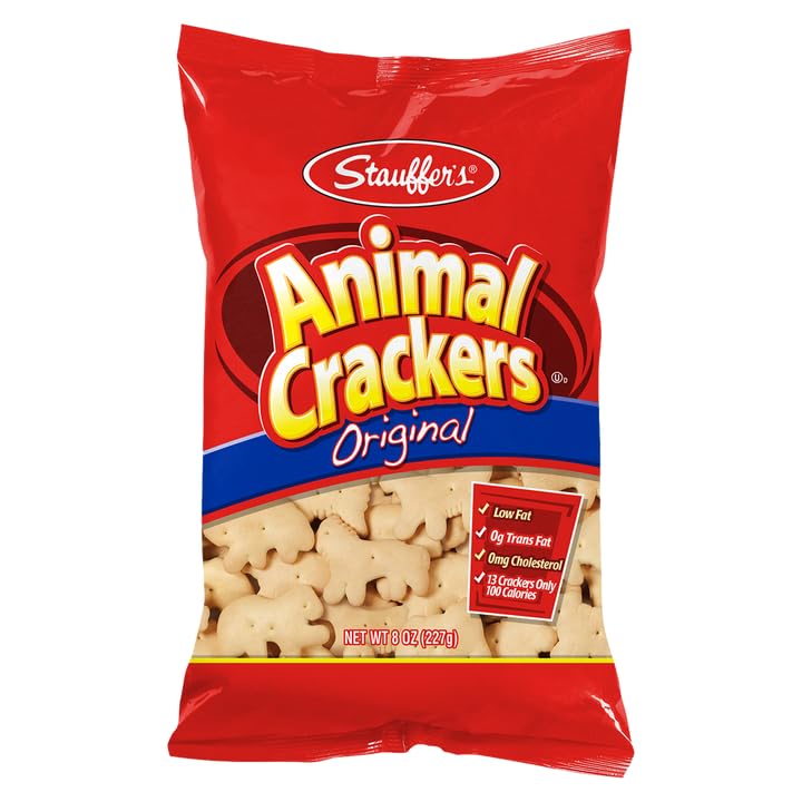 Stauffers Original Animal Crackers - 12 Pack (8oz Bags) - Classic Animal-Shaped Snacks for Kids & Family - Perfect for Lunchboxes, Parties & On-the-Go Snacking