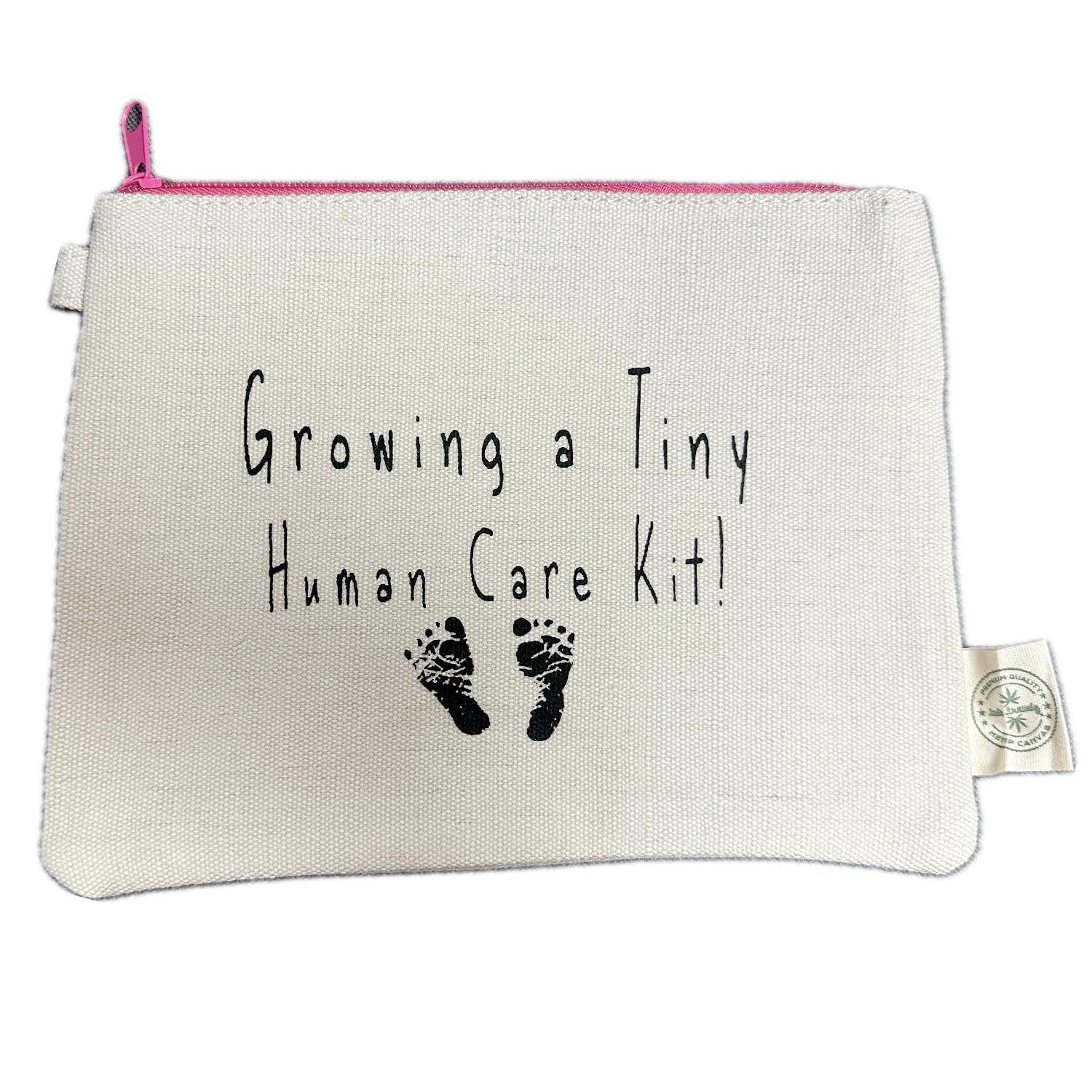 Pregnancy Care Kit - Organic Hemp Zipper Pouch for Makeup & Essentials | Eco-Friendly Cosmetic Bag for Moms-to-Be | Perfect for Hospital Bag, Baby Shower Gifts & Travel Organizer