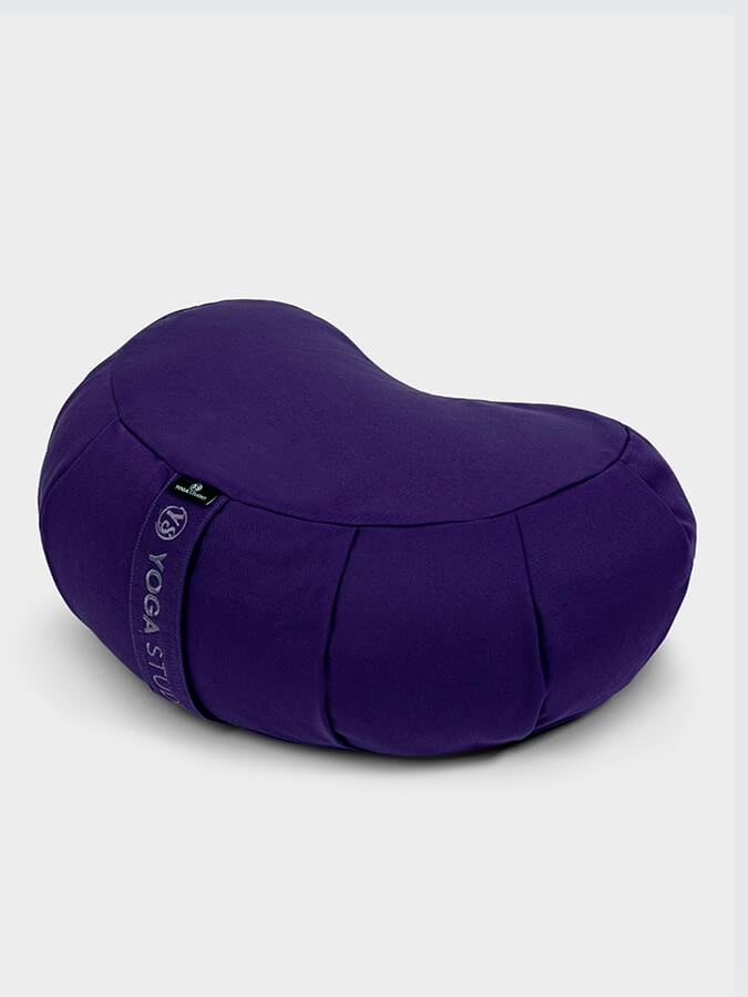 Organic Buckwheat Zafu Meditation Cushion - Crescent Shape Yoga Pillow for Meditation, Yoga & Zen Practice - Perfect for Home Studio, Yoga Class & Mindfulness Retreats