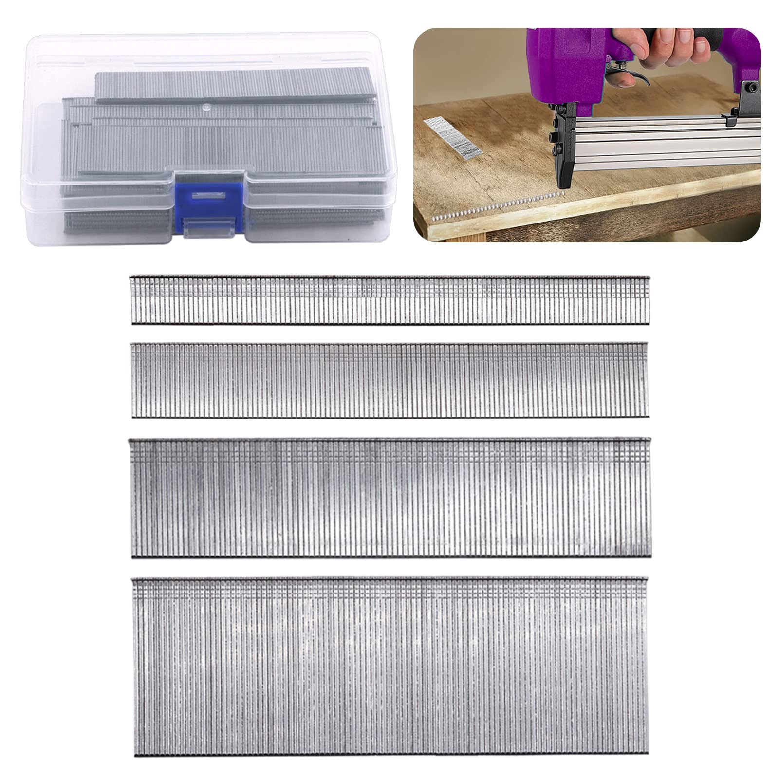 Swpeet 4800-Piece Galvanized Brad Nails Assortment Kit - 4 Sizes (5/8