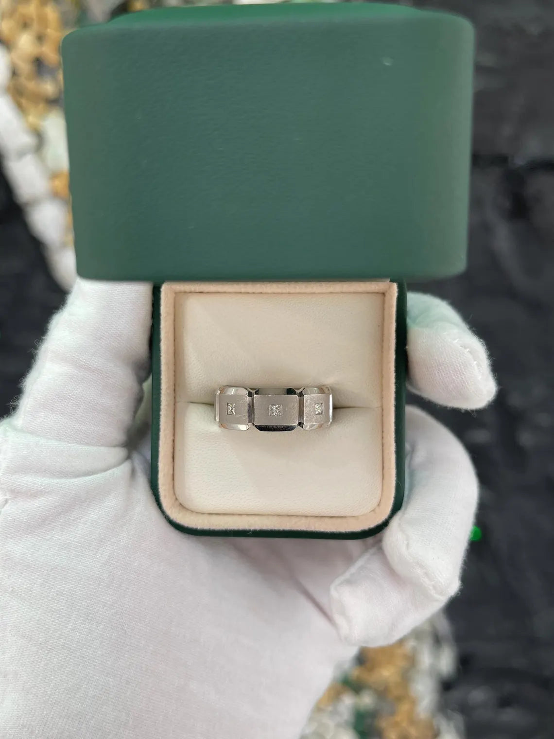 0.25ct Palladium Men's Princess Cut Diamond Wedding Band Ring - Elegant Promise Ring for Engagement, Anniversary & Special Occasions